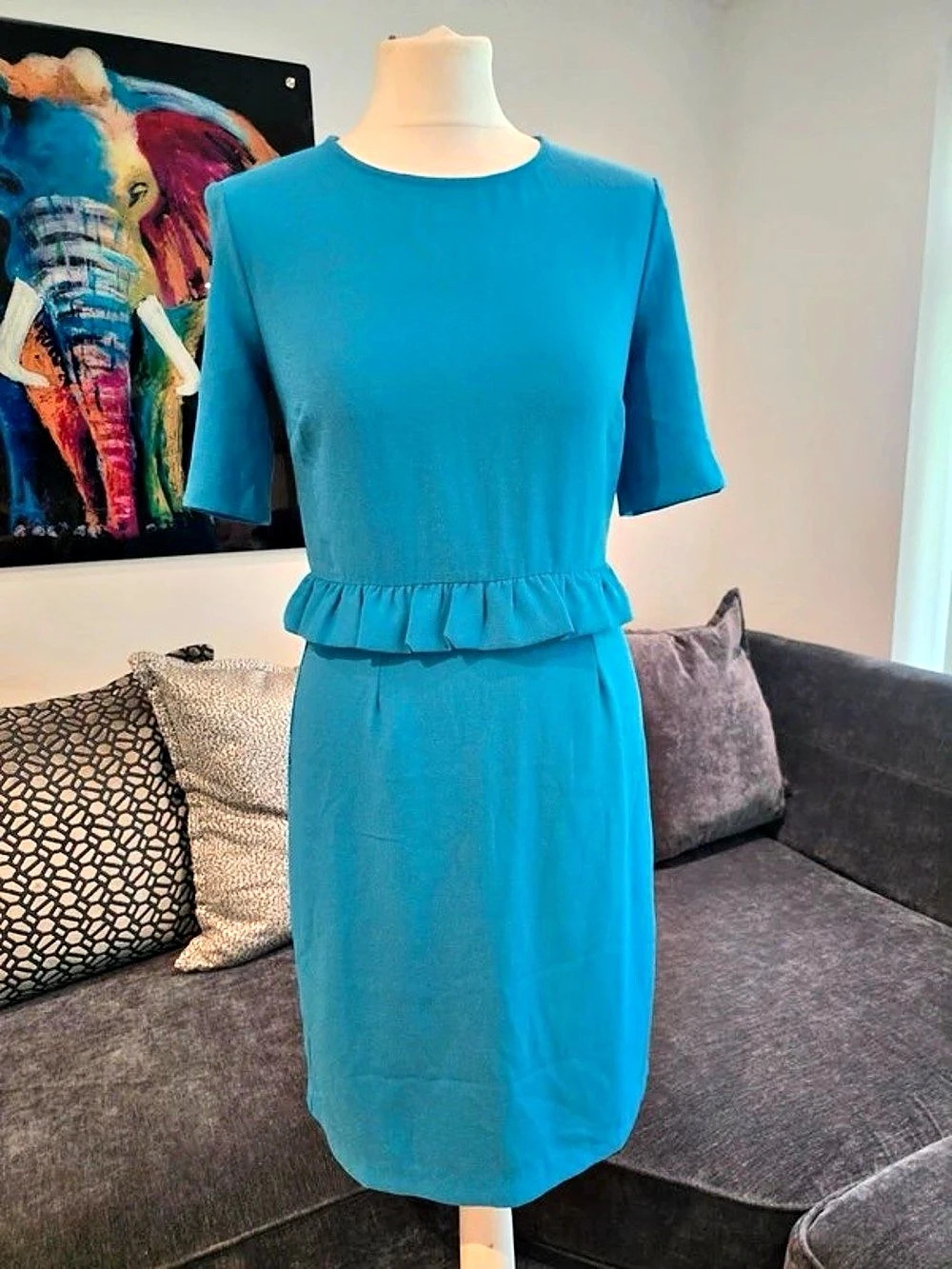 Blue Ruffle Waist Maxi Dress - Picture 1 of 2